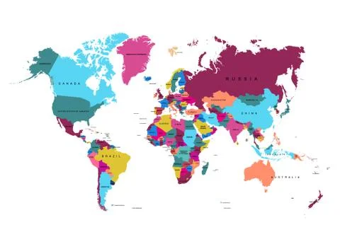 World map-countries Stock Illustration