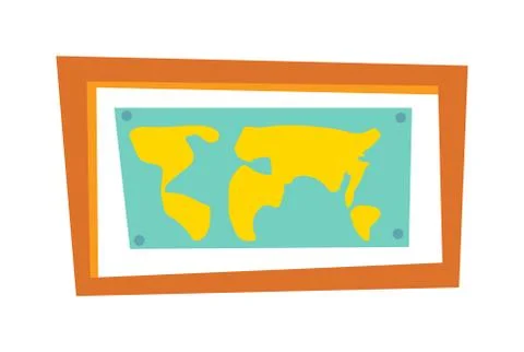World map countries picture frame travel geography vector Stock Illustration