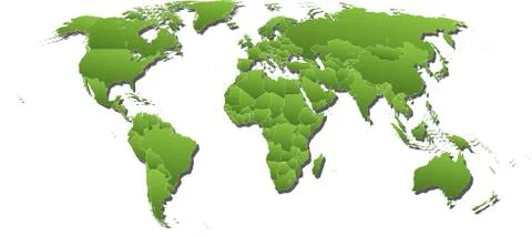 World map with country boundaries Stock Illustration