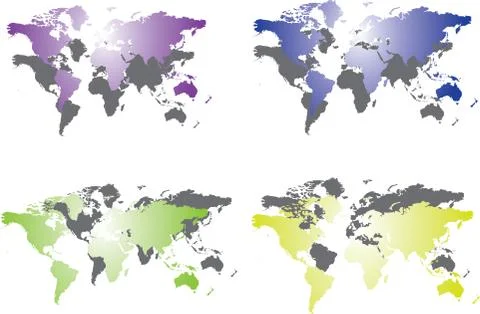 World map with country boundaries Stock Illustration