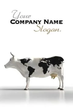 World map cow Stock Illustration