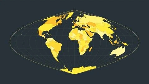 World Map. Craster parabolic projection. Futuristic world illustration for .. 스톡 일러스트
