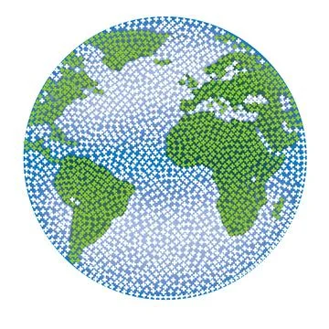 World map cross vector illustration Stock Illustration