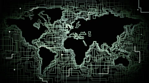World map cyber animation ocean network 3d lines 스톡 동영상 109289378
