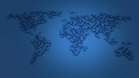 World map data Stock Illustration