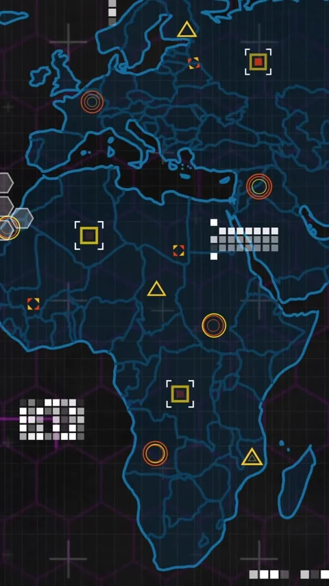 World map with data points and network connections, cyber security animation Video stock 343548203