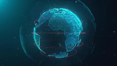 World Map Data Technology Stock Illustration