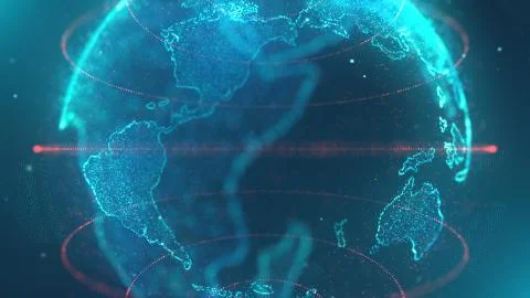 World Map Data Technology Illustrazione stock