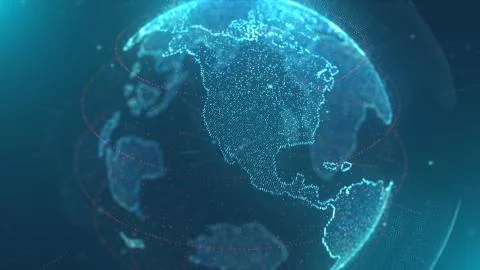 World Map Data Technology Illustrazione stock