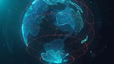 World Map Data Technology Stock Illustration