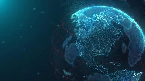 World Map Data Technology Illustrazione stock