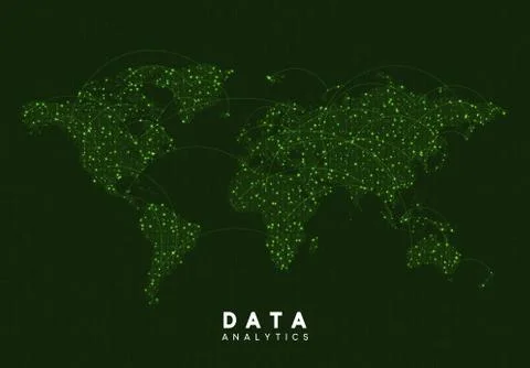 World Map. Data visualization. Illustrazione stock