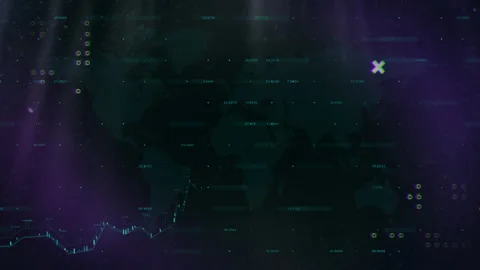 World map data visualization running across dashboard, highlighting data labels Stock Footage 308024616