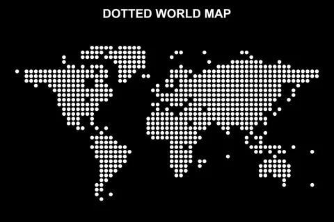 World Map Design in An Abstract Dotted Format Global Cartography Stock Illustration