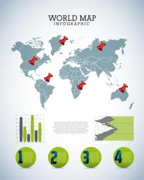 World map design Stock Illustration