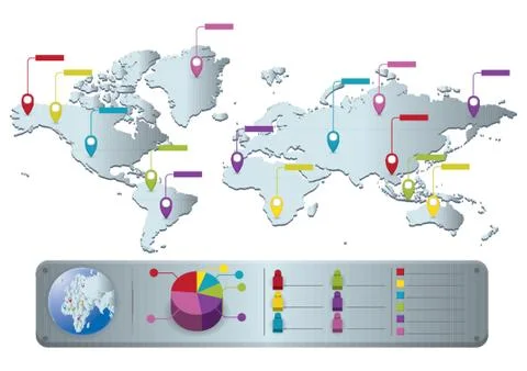 World Map Design Stock Illustration