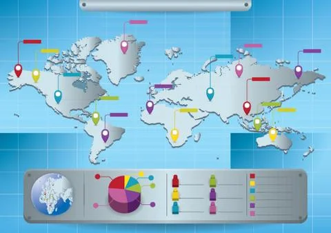 World Map Design Stock Illustration
