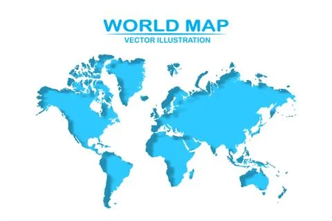 World map detailed design of white color cut from paper. イラスト素材