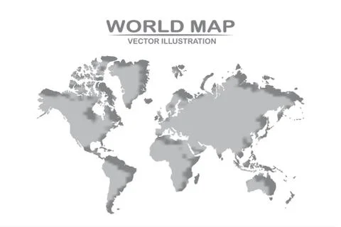 World map detailed design of white color cut from paper. Vector illustration Stock Illustration