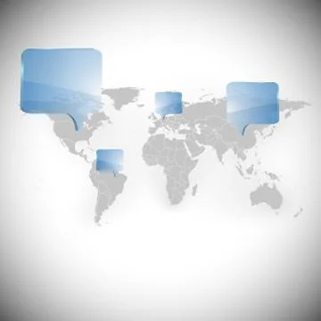 World map with dialog boxes background vector 스톡 일러스트