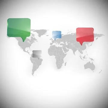 World map with dialog boxes background vector 스톡 일러스트