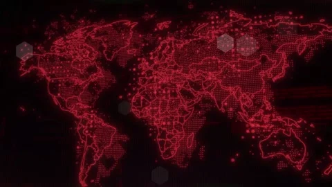 World Map Digital Binary Code Background V05 Vidéo 342801340