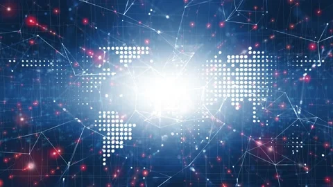 World map on digital cyberspace loop animation background 스톡 동영상 229697468