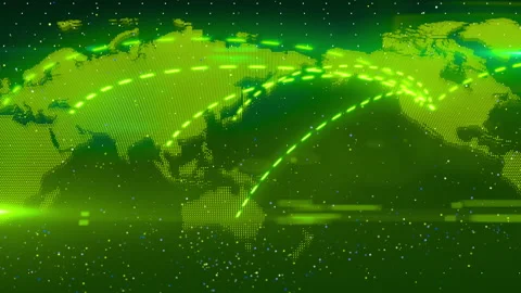 World map digital network connection animation Stock-Footage 154735835
