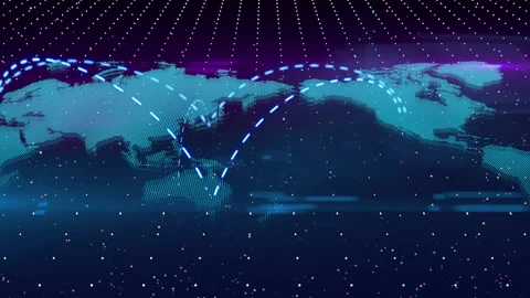 World map digital network connection animation 库存影片 154735844