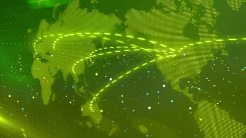 World map digital network connection animation Vídeos de archivo 154737736