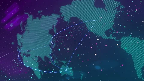 world map digital network connection ani... | Stock Video | Pond5