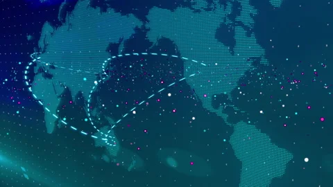 world map digital network connection ani... | Stock Video | Pond5