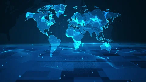World Map Digital Number Code Business Security Key Background Stock Footage 339044918
