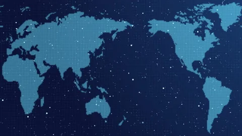 World map in digital screen. Cyberspace, virtual reality, technology planet Stock Footage 152967625
