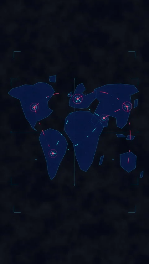 World map digital technology animation, global network data transfer Vidéo 346740873