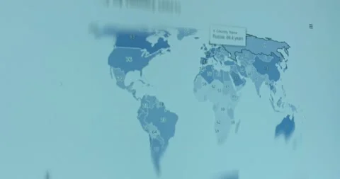 World map displaying the average life expectancy by country Stock Footage 321757758