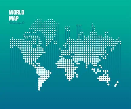 World Map Dot Halftone Art Stock Illustration