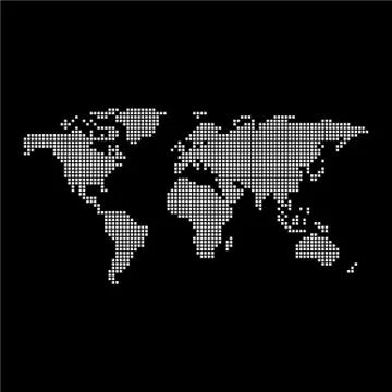 World map in dot Stock Illustration