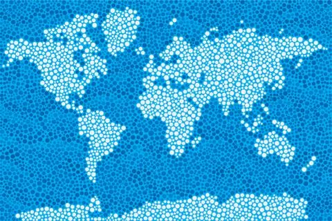 World Map with Dot Pattern Stock Illustration