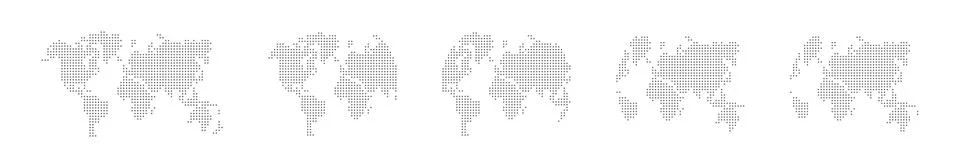World map of dot. Set of dotted world map on isolated background. Vector Stock Illustration