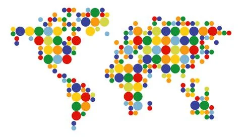 World map from dots, abstract Illustrazione stock