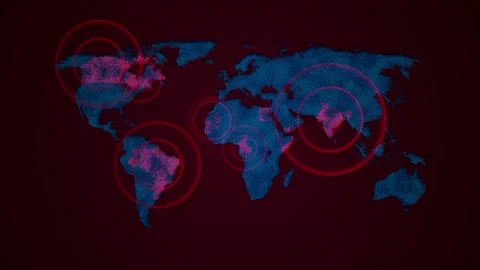 World map dots Concept of virus crisis infection Virus spread animation. World Stock Footage 311675169