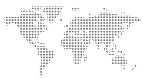 World map of dots, led uppercase English alphabet, vector illustration Stock Photos