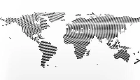 World map in dots, little lines with gradient effect. Centre in New York Stock Illustration