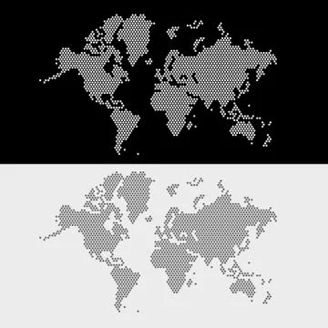 World map dots style. Vector illustration. Stock Illustration
