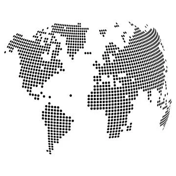 World Map Dots Vector Art 스톡 일러스트