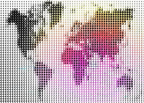 World map dotted halftone Stock Illustration