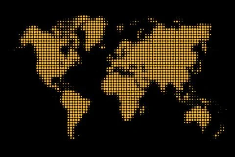 World map dotted halftone Stock Illustration