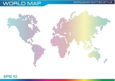 World map dotted illustration Stock Illustration
