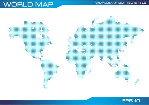World map dotted illustration Stock Illustration